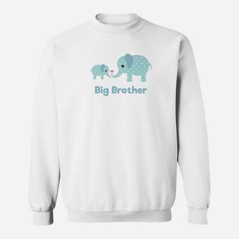 Cute Blue Cartoon Elephant Big Brother Love Sweatshirt - Thegiftio UK