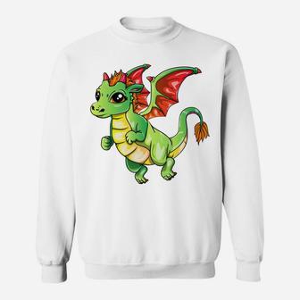 Cute Green Dragon For Girls Boys Kids Sweatshirt | Crazezy