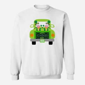 Cute Happy St Patricks Cow For Cows Moo Animal Lovers Sweatshirt - Thegiftio UK