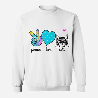 Cute Kitten Loving Shirt For Cat Lovers Cool Tie Dye Tshirt Sweatshirt | Crazezy UK