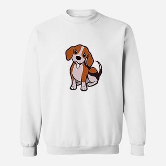 Cute Little Puppy Dog Love With Tongue Out Sweatshirt | Crazezy DE