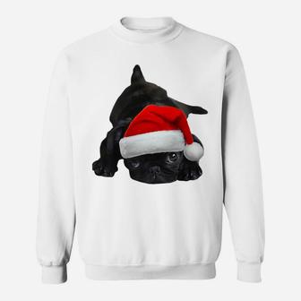 Cute Pug Shirt Women Men Boys Girls Santa Hat Christmas Gift Sweatshirt | Crazezy DE
