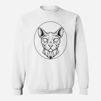 Cute Sphynx Cat, Cat Metal Lovers Funny Graphic Cat Lover T Sweatshirt | Crazezy UK