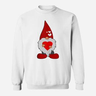 Cute Valentines Day Holiday Gnome With Love Heart Gift Sweatshirt | Crazezy