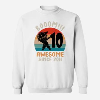Dabbing Boy 10 Year Old - Awesome Since 2011 10Th Birthday Sweatshirt | Crazezy AU