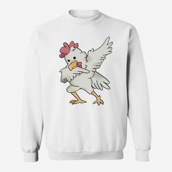 Dabbing Chicken Graphic Funny Chicken Husbandry Sweatshirt Sweatshirt | Crazezy AU