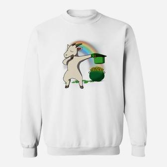 Dabbing Goat Leprechaun St Patricks Day Lucky Sweatshirt - Thegiftio UK