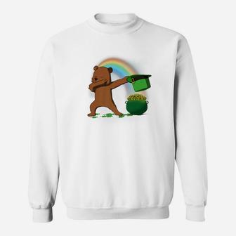 Dabbing Grizzly Bear Leprechaun St Patricks Day Sweatshirt - Thegiftio UK