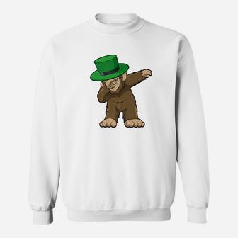Dabbing Leprechaun Bigfoot St Patricks Day Squatch Sweatshirt - Thegiftio UK
