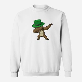 Dabbing Leprechaun Sloth St Patricks Day Dab Gift Sweatshirt - Thegiftio UK