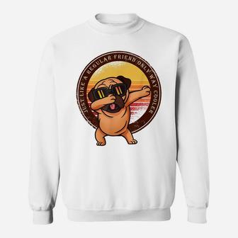Dabbing Pug Best Friend Retro Sunset Dance Dog Lover Gift Sweatshirt | Crazezy
