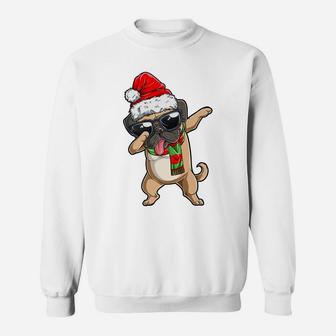 Dabbing Pug Santa Christmas Gift Kids Boys Girls Pugmas Xmas Sweatshirt | Crazezy