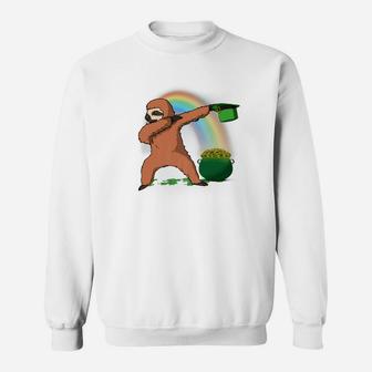 Dabbing Sloth Leprechaun St Patricks Day Lucky Sweatshirt - Thegiftio UK