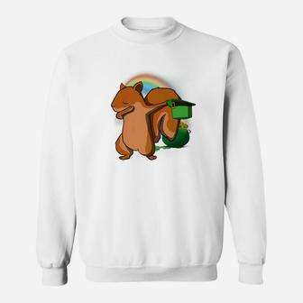 Dabbing Squirrel Leprechaun St Patricks Day Lucky Sweatshirt - Thegiftio UK