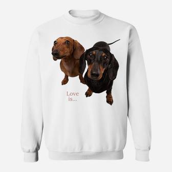 Dachshund Shirt Weiner Dog Mom Dad Love Doxie Puppy Cute Tee Sweatshirt Sweatshirt | Crazezy