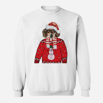 Dachshund Weiner Dog Doxie Ugly Xmas Santa Puppy Gift Outfit Sweatshirt Sweatshirt | Crazezy DE