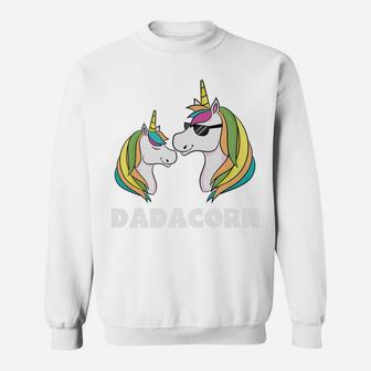 Dadacorn Unicorn Dad And Baby Fathers Day Sweatshirt | Crazezy