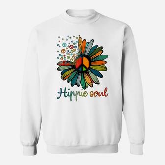 Daisy Peace Sign Hippie Soul Tshirt Flower Lovers Gifts Sweatshirt | Crazezy DE