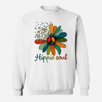 Daisy Peace Sign Hippie Soul Tshirt Flower Lovers Gifts Sweatshirt | Crazezy DE