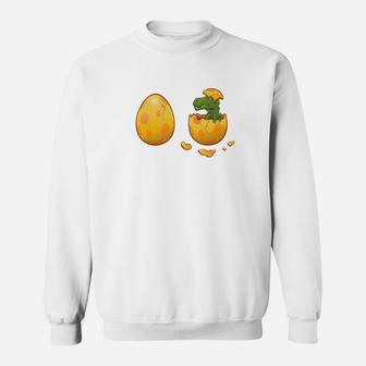 Dinosaur Hatching From Easter Egg Funny Dinosaur Lover Sweatshirt - Thegiftio UK