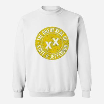 Distressed Golden Seal State Jefferson Sweatshirt - Thegiftio