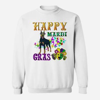 Doberman Pinscher Dog Breed Happy Mardi Gras Festival Sweatshirt - Seseable