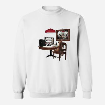 Dog Playing Online Sweatshirt | Crazezy