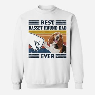 Dog Vintage Best Basset Hound Dad Dad Ever Father's Day Sweatshirt | Crazezy DE