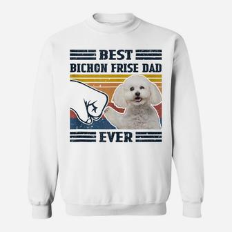 Dog Vintage Best Bichon Frise Dad Ever Father's Day Sweatshirt | Crazezy