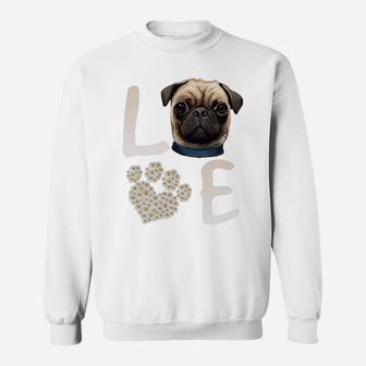 Dogs 365 Love Pug Dog Paw Pet Rescue Sweatshirt | Crazezy DE