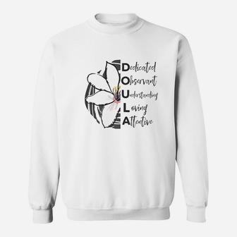 Doula Quote Thank You Appreciation Gift Half Picture Text Sweatshirt | Crazezy CA