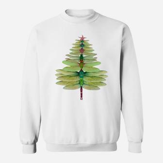 Dragonfly Christmas Tree Funny Dragonfly Lovers Xmas Sweatshirt Sweatshirt | Crazezy UK