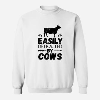 Easily Distracted By Cows Sweatshirt | Crazezy AU