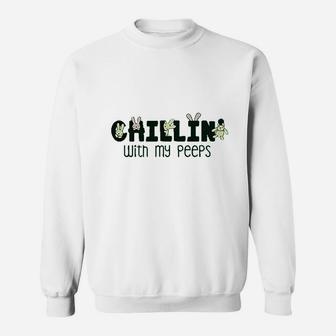 Easter Kids Chillin My Peeps Easter Clothing Youth Teen Sweatshirt | Crazezy CA