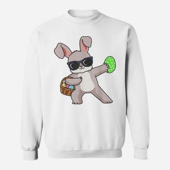 Easter Shirt Dabbing Rabbit Dab Egg Hunting Easter Bunny Sweatshirt | Crazezy CA