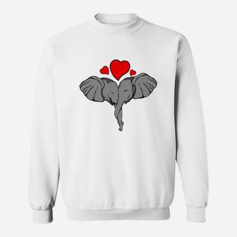 Elephant Love Cute Elephants Valentine Day Sweatshirt - Thegiftio UK