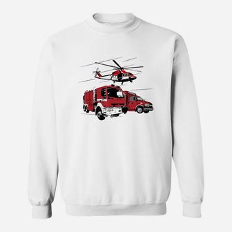 Ems Fire Truck Ambulance Rescue Helicopter Sweatshirt | Crazezy