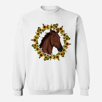 Equestrian Sunflower Horse Riding Animal Yellow Flower Horse Sweatshirt | Crazezy AU