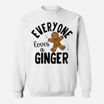 Everyone Loves A Ginger Gingerbread Man Christmas Pajama Sweatshirt Sweatshirt | Crazezy