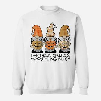 Fall Gnomes Pumpkin Spice & Everything Nice Cute Gnome Gift Raglan Baseball Tee Sweatshirt | Crazezy AU