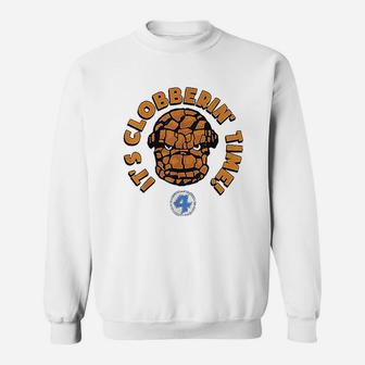 Fantastic Four The Thing Clobberin Time Big Face Sweatshirt | Crazezy