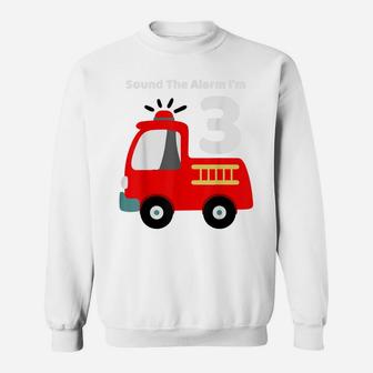 Fire Fighter Truck 3 Year Old Birthday Shirt | 3Th Bday Sweatshirt | Crazezy CA