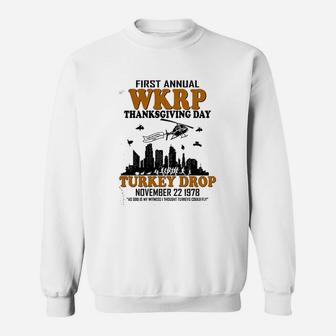 First Annual Wkrp Thanksgiving Day Turkey Drop Vintage Sweatshirt | Crazezy