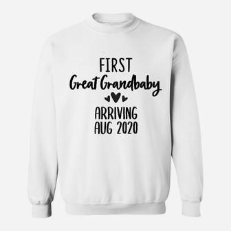 First Great Grandbaby Baby Announcement Reveal Gift Sweatshirt | Crazezy