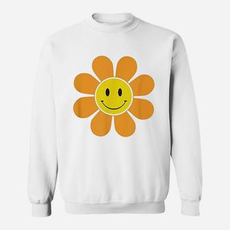 Flower With A Yellow Smiley Face Sweatshirt | Crazezy