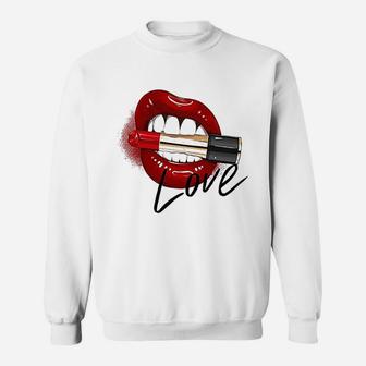 Franterd Lips And Lipstick Sweatshirt | Crazezy CA