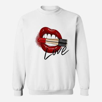 Franterd Lips And Lipstick Sweatshirt - Thegiftio UK