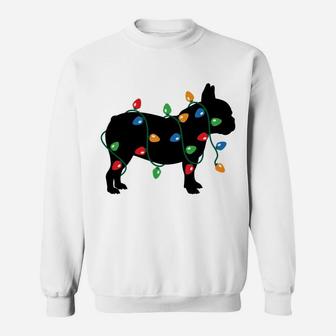 Frenchie Christmas Lights French Bulldog Dog Gift Sweatshirt | Crazezy CA