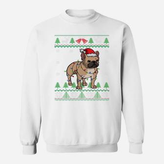 Frenchie Santa Claus | Cute French Bulldog Ugly Christmas Sweatshirt Sweatshirt | Crazezy CA