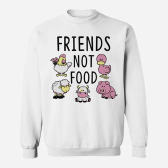 Friends Not Food Cute Vegan Christmas Gift Sweatshirt | Crazezy
